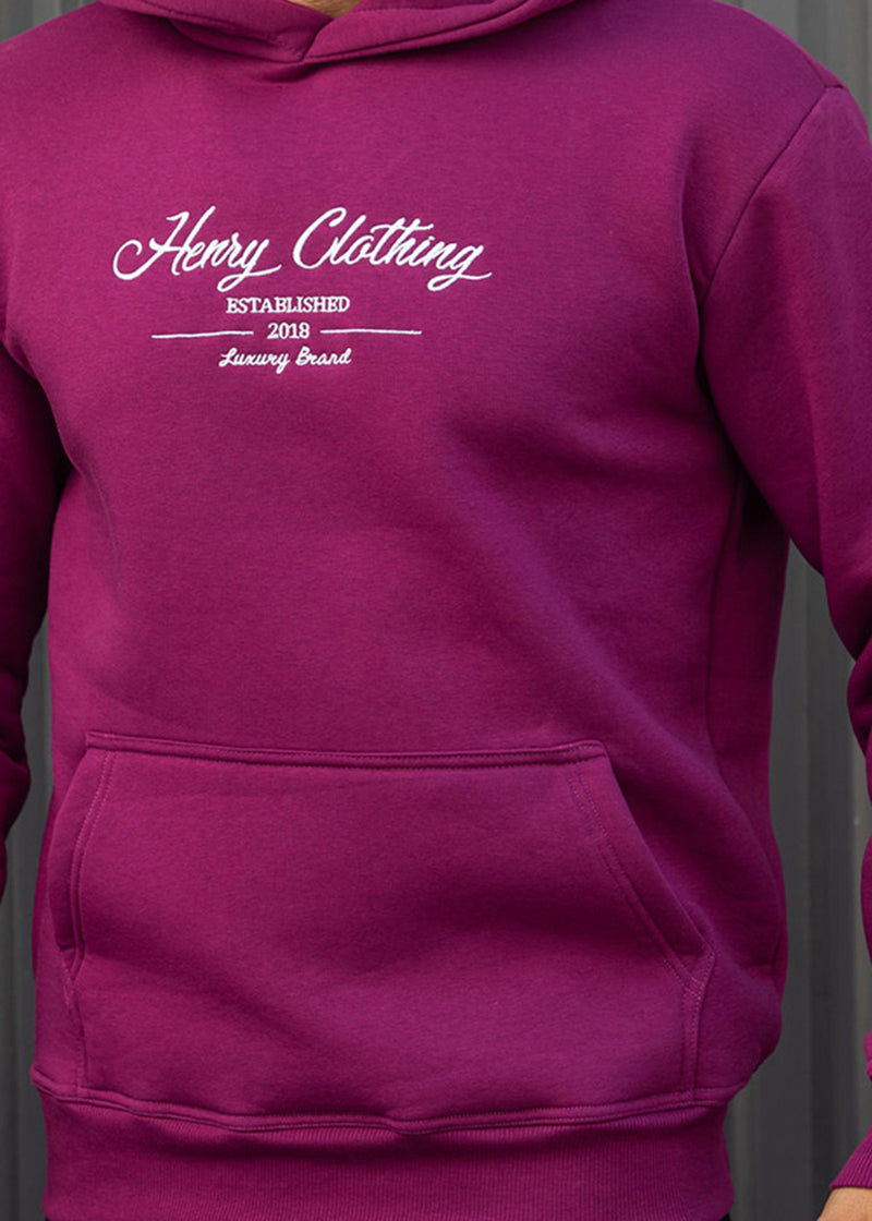 Ανδρικό φούτερ με κουκούλα Henry Clothing-3-780-calligraphic logo hoodie magenta