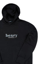 HENRY CLOTHING - Ανδρικό φούτερ με κουκούλα Henry Originals - Μαύρο 3-803