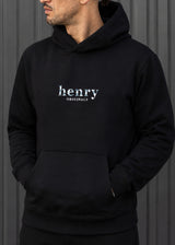 HENRY CLOTHING - Ανδρικό φούτερ με κουκούλα Henry Originals - Μαύρο 3-803