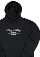 HENRY CLOTHING - Ανδρικό φούτερ με κουκούλα - Μαύρη 3-844