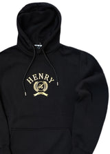 Ανδρικό φούτερ με κουκούλα Henry clothing-3-949-hoodie round logo gold μαύρο