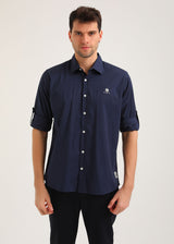 Ανδρικό πουκάμισο New World Polo - POLO-3003 - classic button-up shirt σκούρο μπλε