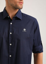 Ανδρικό πουκάμισο New World Polo - POLO-3003 - classic button-up shirt σκούρο μπλε