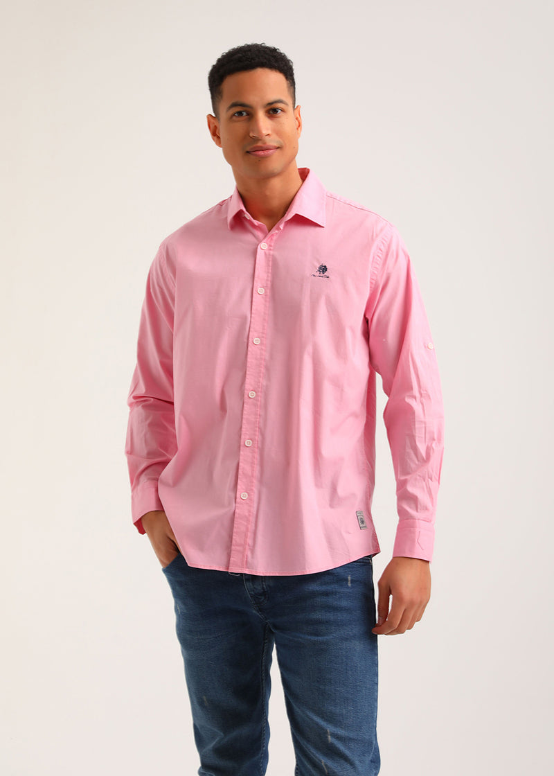 Ανδρικό πουκάμισο New World Polo - POLO-3003 - classic button-up shirt ροζ