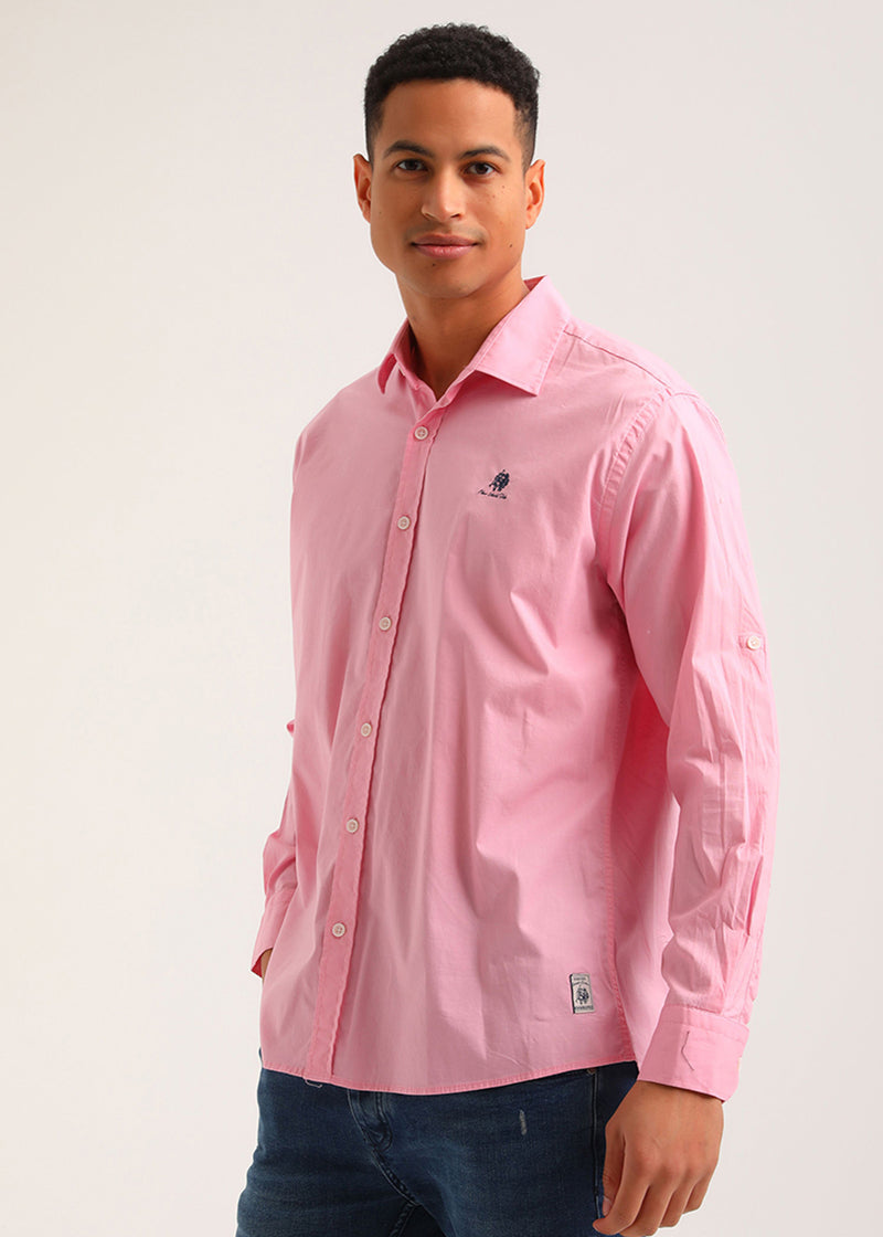 Ανδρικό πουκάμισο New World Polo - POLO-3003 - classic button-up shirt ροζ