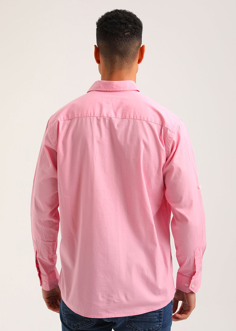 Ανδρικό πουκάμισο New World Polo - POLO-3003 - classic button-up shirt ροζ
