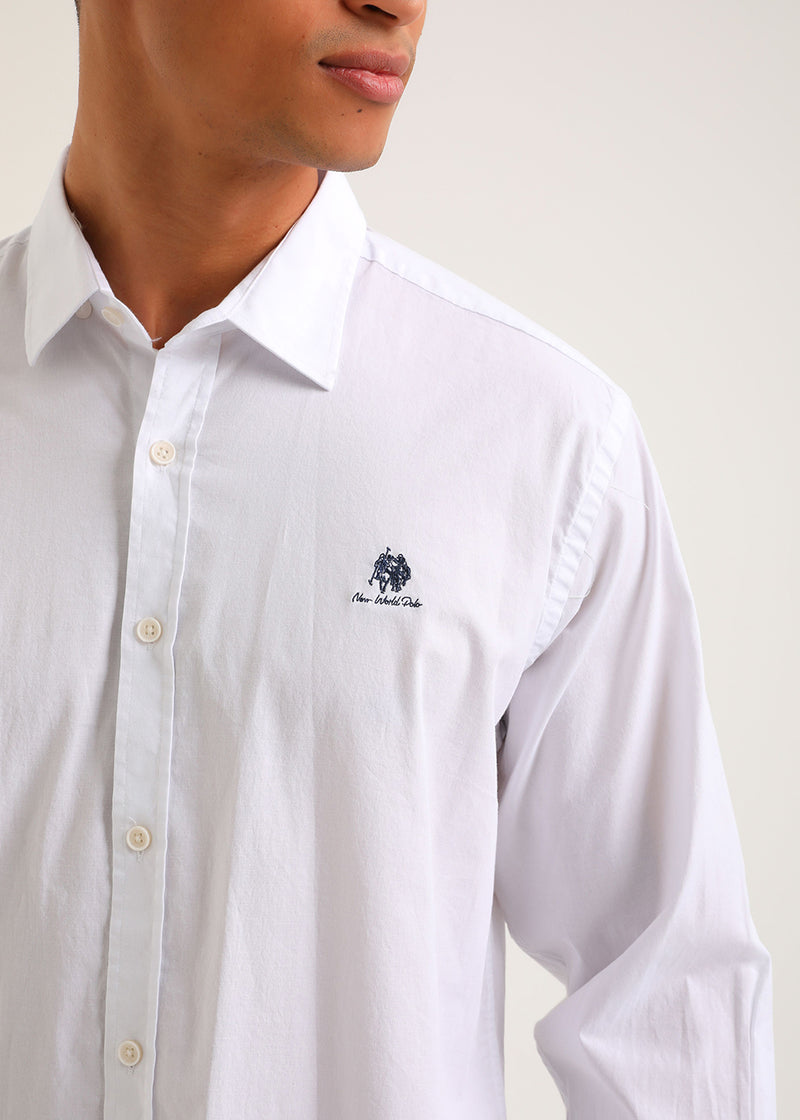 Ανδρικό πουκάμισο New World Polo - POLO-3003 - classic button-up shirt λευκό