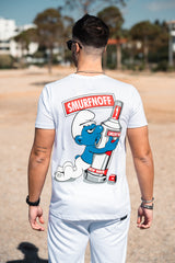 Ανδρική κοντομάνικη μπλούζα New wave clothing - 241-07 - smurfnoff logo λευκό