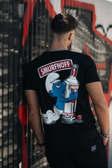 Ανδρική κοντομάνικη μπλούζα New wave clothing - 241-07 - smurfnoff μαύρο
