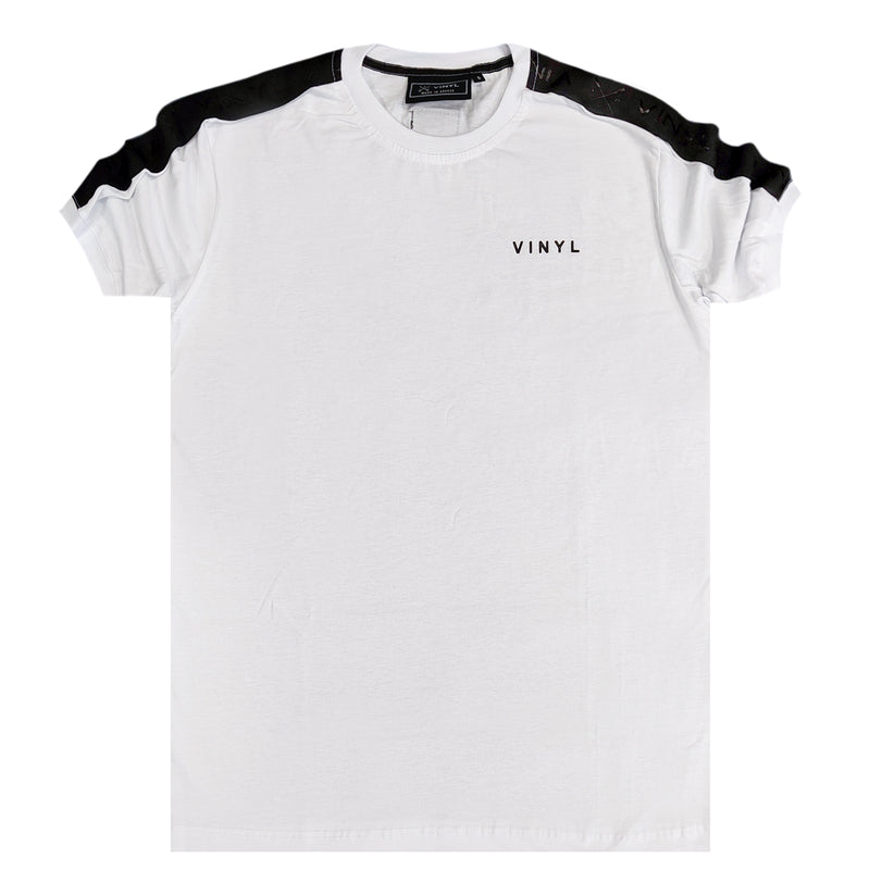 Vinyl art clothing - 34110-02 - t-shirt with logo tape - white
