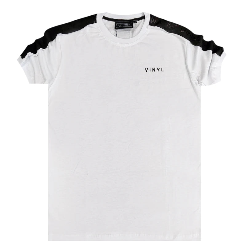 Vinyl art clothing - 34110-02-W - t-shirt with logo tape - white