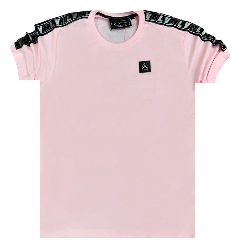 Vinyl art clothing - 35434-03-W - t-shirt with logo tape - pink