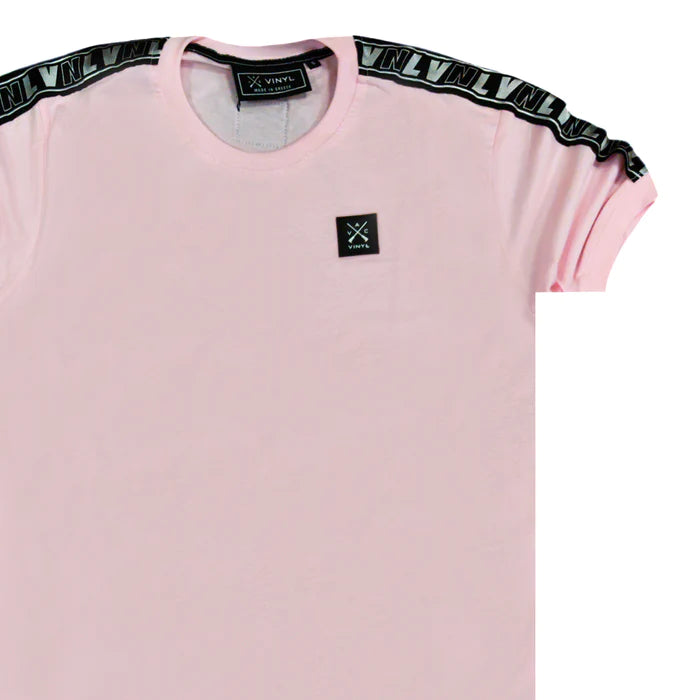 Vinyl art clothing - 35434-03-W - t-shirt with logo tape - pink