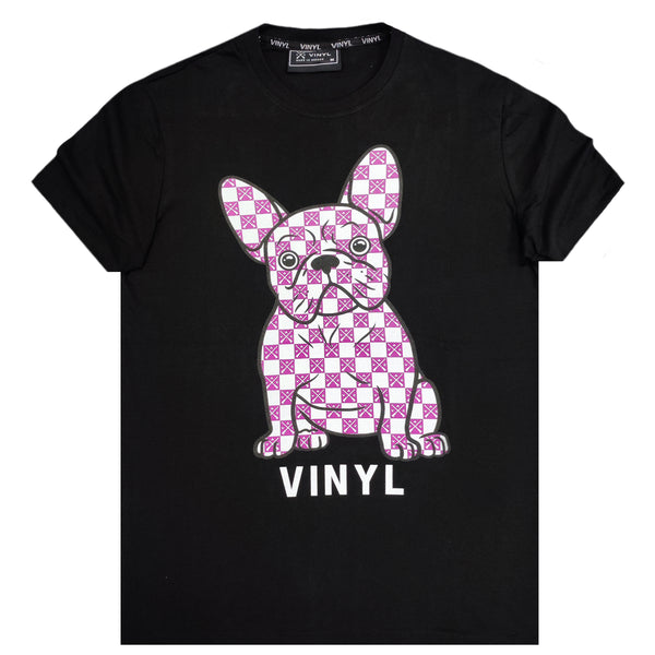 Κοντομάνικη μπλούζα Vinyl art clothing - 36544-01 - doggie logo μαύρο