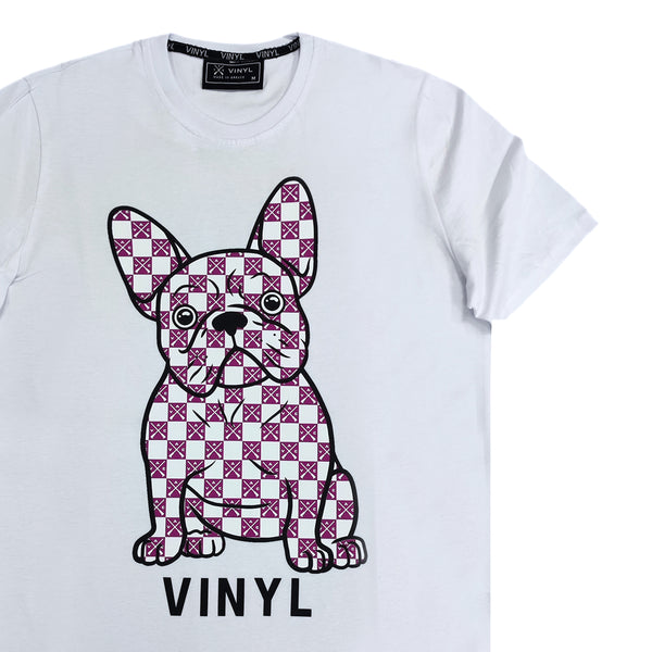 Κοντομάνικη μπλούζα Vinyl art clothing - 36544-02 - doggie logo λευκό