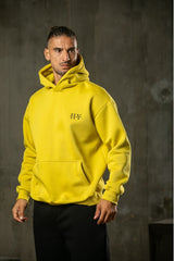 Ανδρικό φούτερ με κουκούλα Henry clothing - 3-661 - back logo hoodie μουσταρδί