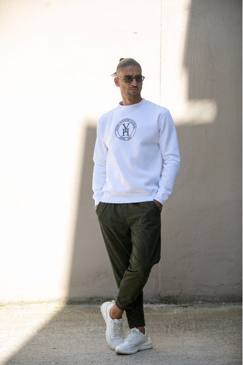 Ανδρικό φούτερ Henry clothing - 3-670 - sweatshirt round logo λευκό