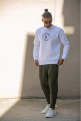 Ανδρικό φούτερ Henry clothing - 3-670 - sweatshirt round logo λευκό