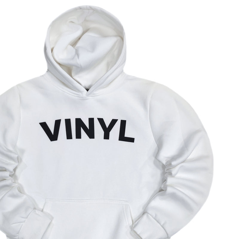 Μακρυμάνικο φούτερ με κουκούλα Vinyl art clothing - 36740-02 - graphic popover λευκό