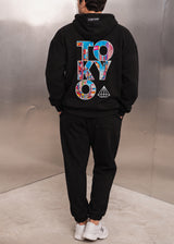 TONY COUPER - Ανδρικό μακρυμάνικο φούτερ με κουκούλα Black Tokyo - Μαύρο H27/16