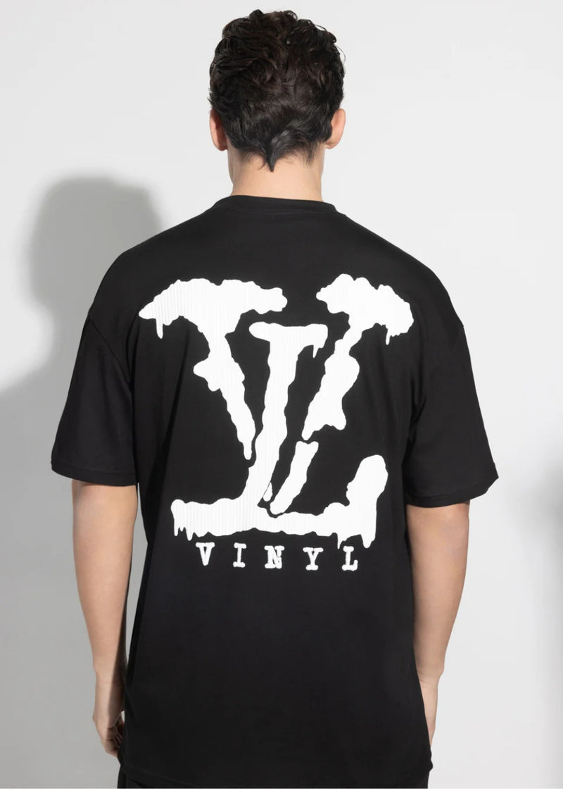 Ανδρική κοντομάνικη μπλούζα Vinyl art clothing - 14920-01 - elevated back print t-shirt oversized fit μαύρο