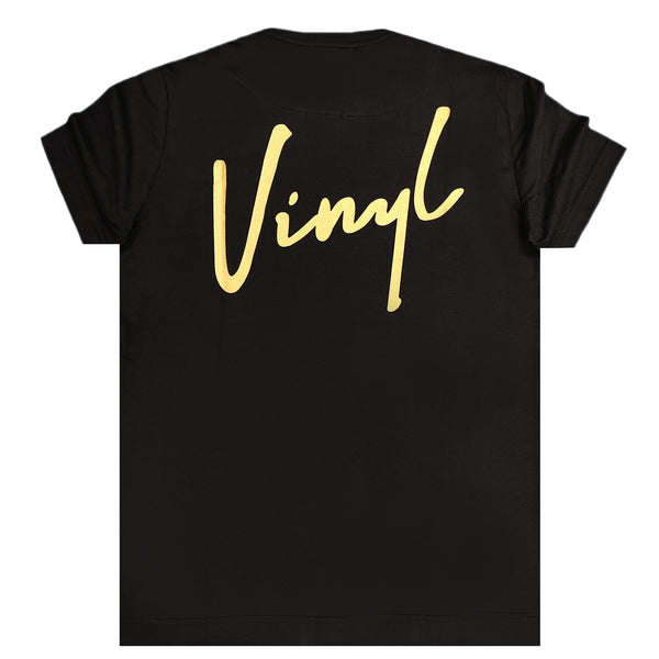 Κοντομάνικη μπλούζα Vinyl art clothing - 40513-01 - signature logo μαύρο