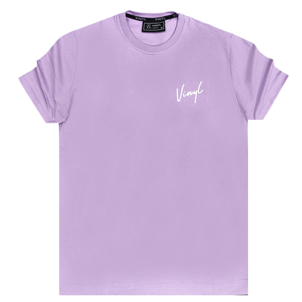 Κοντομάνικη μπλούζα Vinyl art clothing - 40513-05 - signature logo λιλά