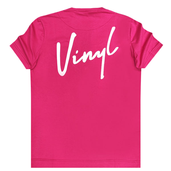 Κοντομάνικη μπλούζα Vinyl art clothing - 40513-36 - signature logo φούξια