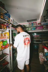 Αντρική κοντομάνικη μπλούζα Vinyl Art Clothing - 75930-02 - sizzle lips oversized tee  λευκό