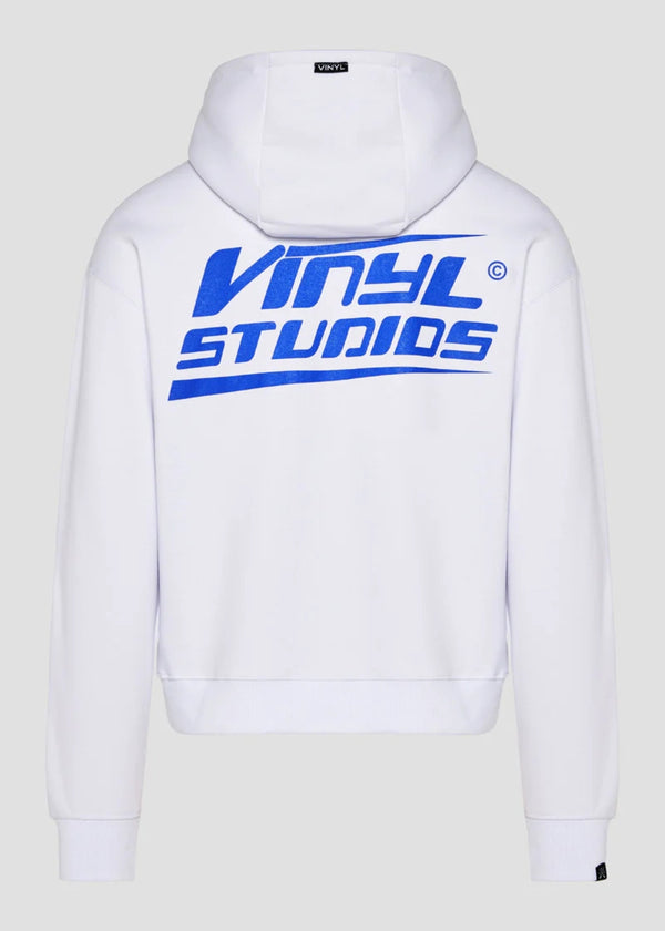 Ανδρικό μακρυμάνικο φούτερ με κουκούλα Vinyl Art Clothing - 43434-02 - studios v beat hoodie cotton oversized λευκό