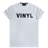 Ανδρική κοντομάνικη μπλούζα Vinyl art clothing - 44952-02 - logo print λευκό