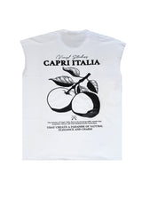 VINYL ART CLOTHING Ανδρική αμάνικη μπλούζα λευκή Capri Italia Sleeveless Oversized Tee 46890-02