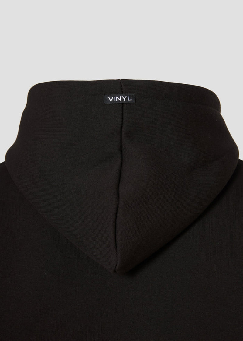 Ανδρικό μακρυμάνικο φούτερ με κουκούλα Vinyl Art Clothing - 47425-01 - iconic sleeve hoodie cotton regular fit μαύρο