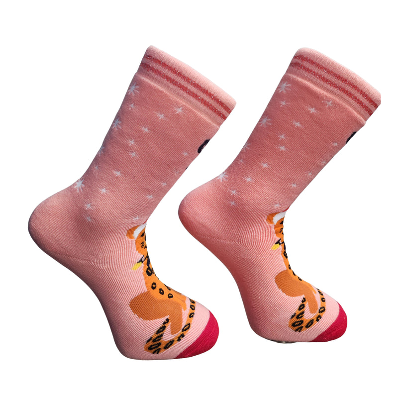 V-tex socks x-mas cheetah - pink