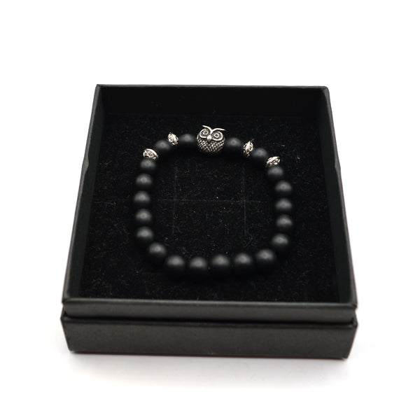 Gang - GNG013 - high quality black steel bracelet with pearl - black