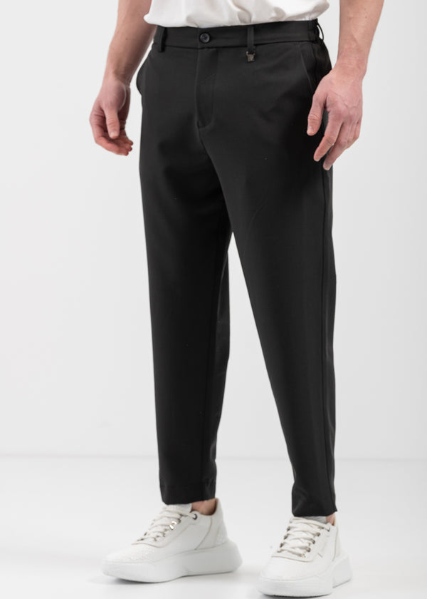 Ανδρικό υφασμάτινο παντελόνι - VITTORIO - 500-25-MAJORCA - fabric pants loose fit μαύρο