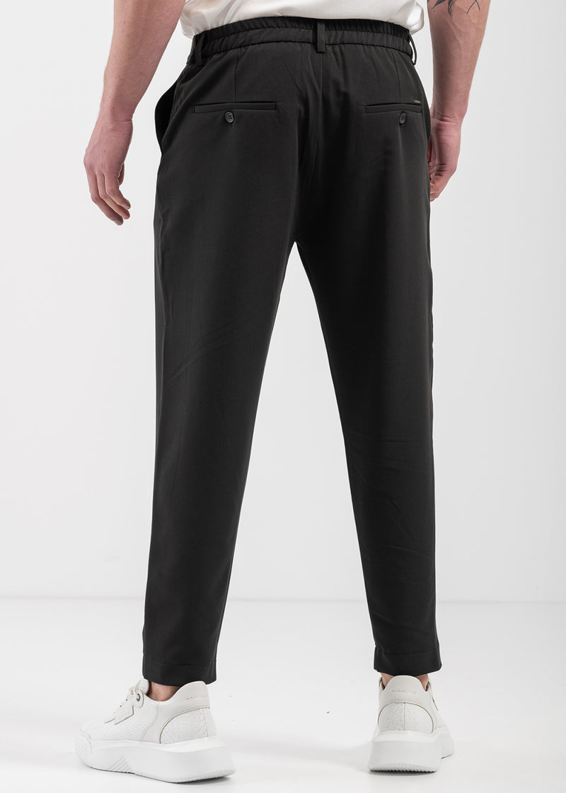 Ανδρικό υφασμάτινο παντελόνι - VITTORIO - 500-25-MAJORCA - fabric pants loose fit μαύρο