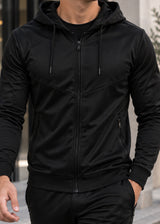 GUF CLOTHING - Ανδρική ζακέτα με χνούδι - Μαύρη Χ-5100A