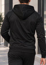 GUF CLOTHING - Ανδρική ζακέτα με χνούδι - Μαύρη Χ-5100A
