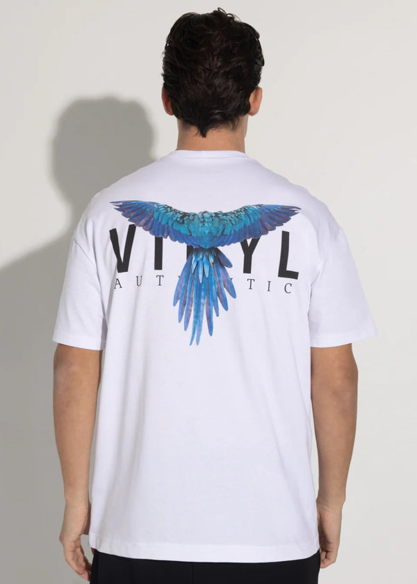 Αντρική κοντομάνικη μπλούζα Vinyl Art Clothing -52320-02 - meant to fly oversized tee λευκό