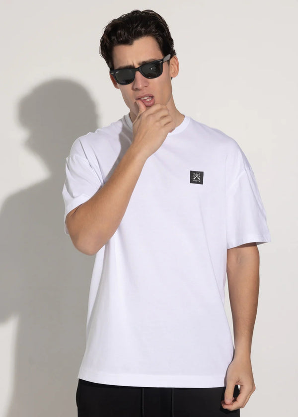 Αντρική κοντομάνικη μπλούζα Vinyl Art Clothing -52320-02 - meant to fly oversized tee λευκό