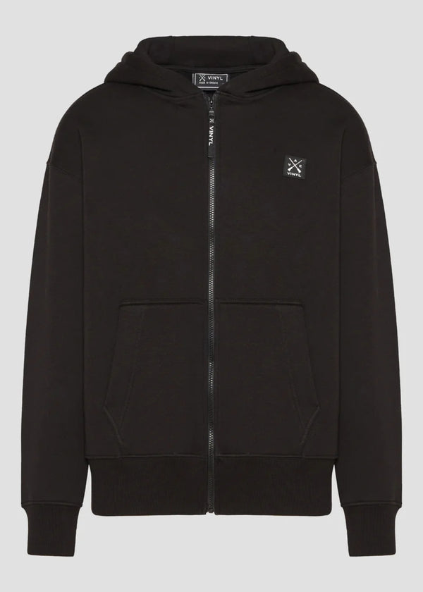 Ανδρική ζακέτα με κουκούλα Vinyl Art Clothing - 52525-01 - off duty zip hoodie oversize fit μαύρο