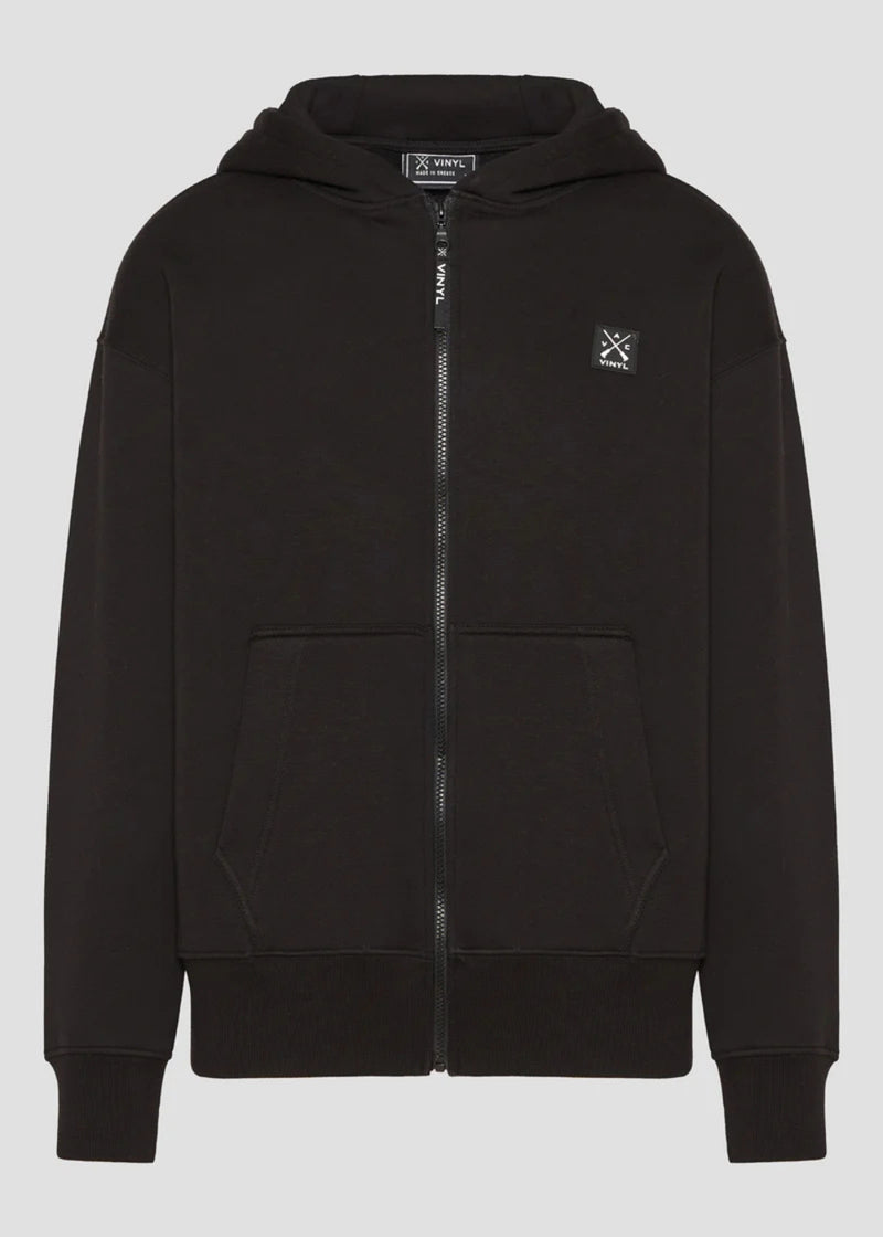 Ανδρική ζακέτα με κουκούλα Vinyl Art Clothing - 52525-01 - off duty zip hoodie oversize fit μαύρο