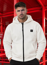 Ανδρική ζακέτα με κουκούλα Vinyl Art Clothing - 52525-02 - off duty zip hoodie oversize fit λευκό