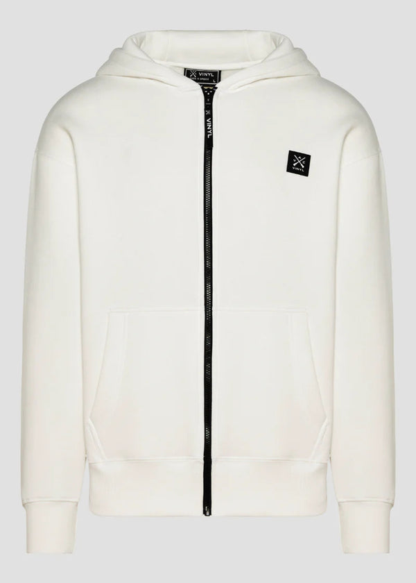 Ανδρική ζακέτα με κουκούλα Vinyl Art Clothing - 52525-02 - off duty zip hoodie oversize fit λευκό
