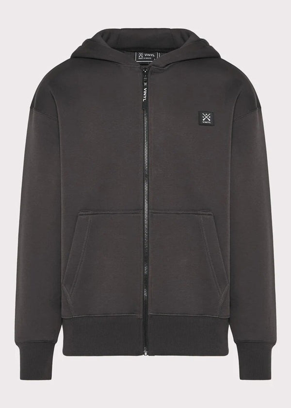 Ανδρική ζακέτα με κουκούλα Vinyl Art Clothing-52525-09-off duty zip hoodie oversize fit γκρι