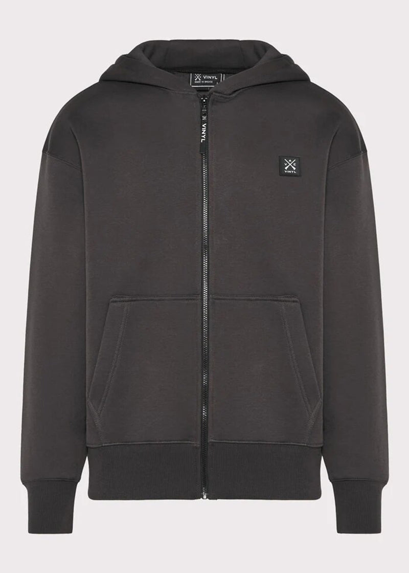 Ανδρική ζακέτα με κουκούλα Vinyl Art Clothing-52525-09-off duty zip hoodie oversize fit γκρι