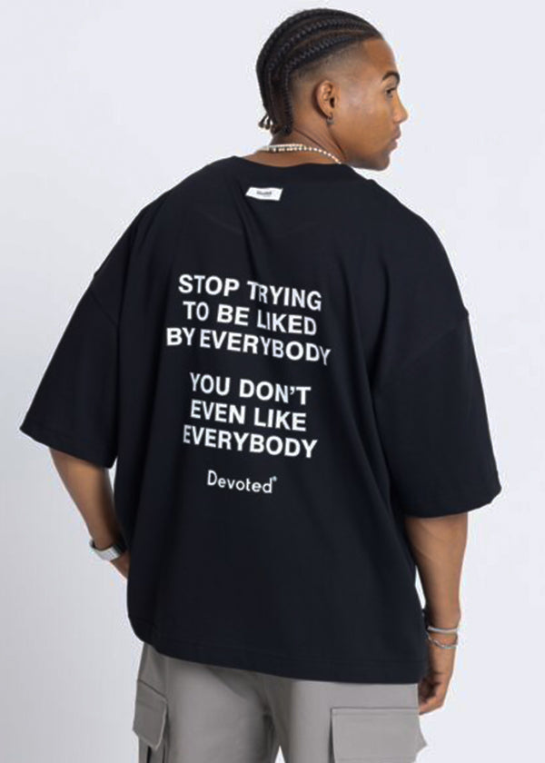 Ανδρική κοντομάνικη μπλούζα DEVOTED-55031B-black oversized Devoted