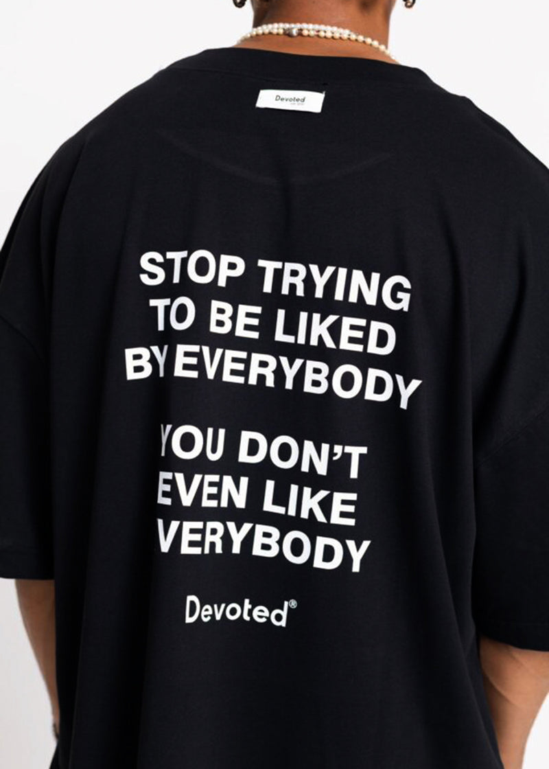 Ανδρική κοντομάνικη μπλούζα DEVOTED-55031B-black oversized Devoted