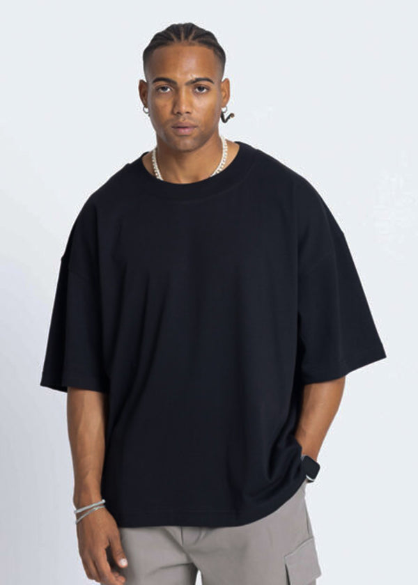 Ανδρική κοντομάνικη μπλούζα DEVOTED-55031B-black oversized Devoted